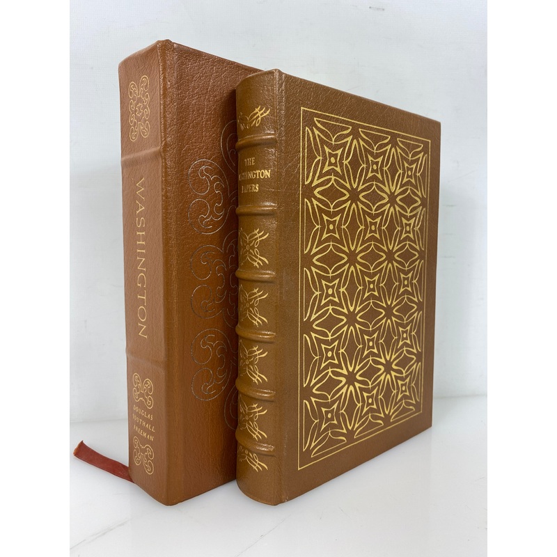 2 Vols: The Washington Papers/Washington (Abridged) Easton Press Leather Bound