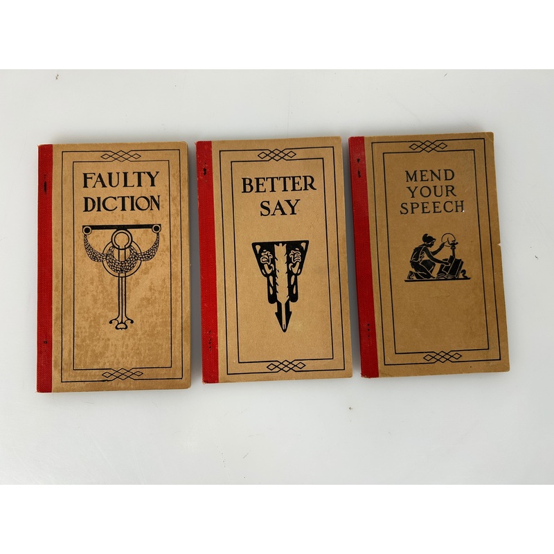 3 Vols: Faulty Diction/Mend Your Speech/Better Say Funk & Wagnalls Booklets 1923