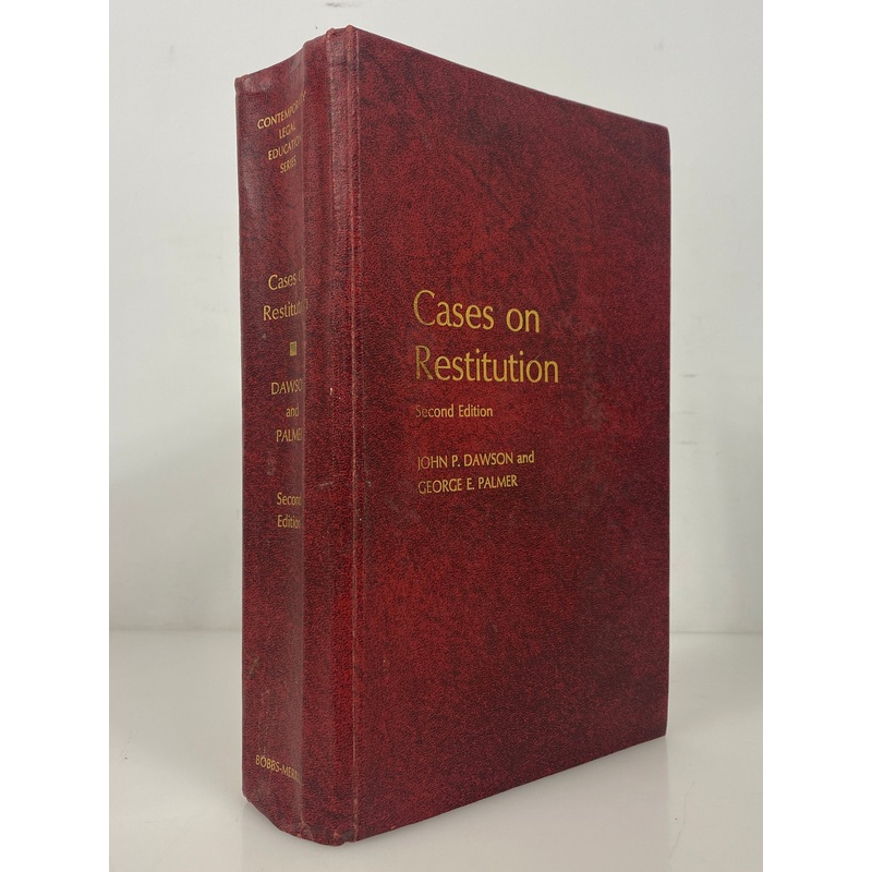 Cases on Restitution by Dawson and Palmer 1969 Vintage HC