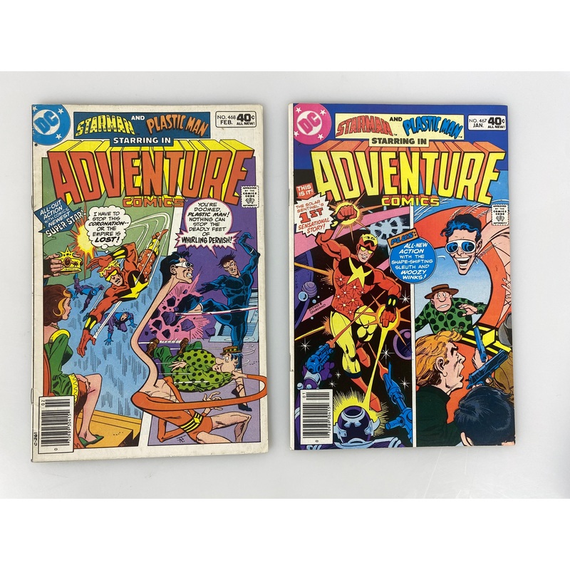 Lot of 2 Adventure Comics Starman Plastic Man DC 467, 468