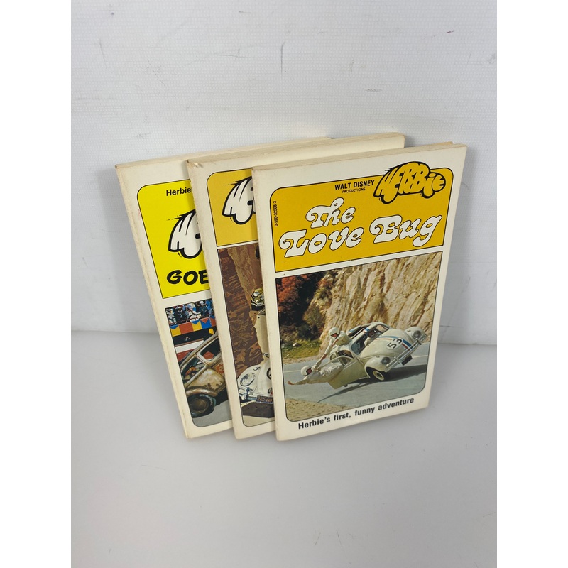Lot of 3 Disney Herbie Love Bug paperback books 1969-1980