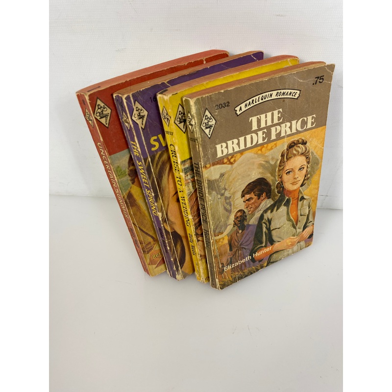 Lot of 4 Harlequin Romance vintage paperbacks 1972-1974