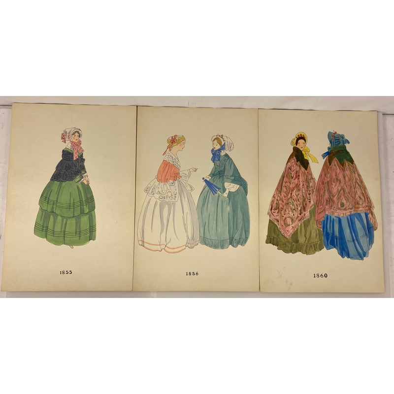 Lot of 6 Fashion Plates 1841-1860