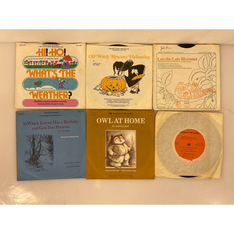 Lot of 6 Scholastic 45 Vinyl Records 1971-1975