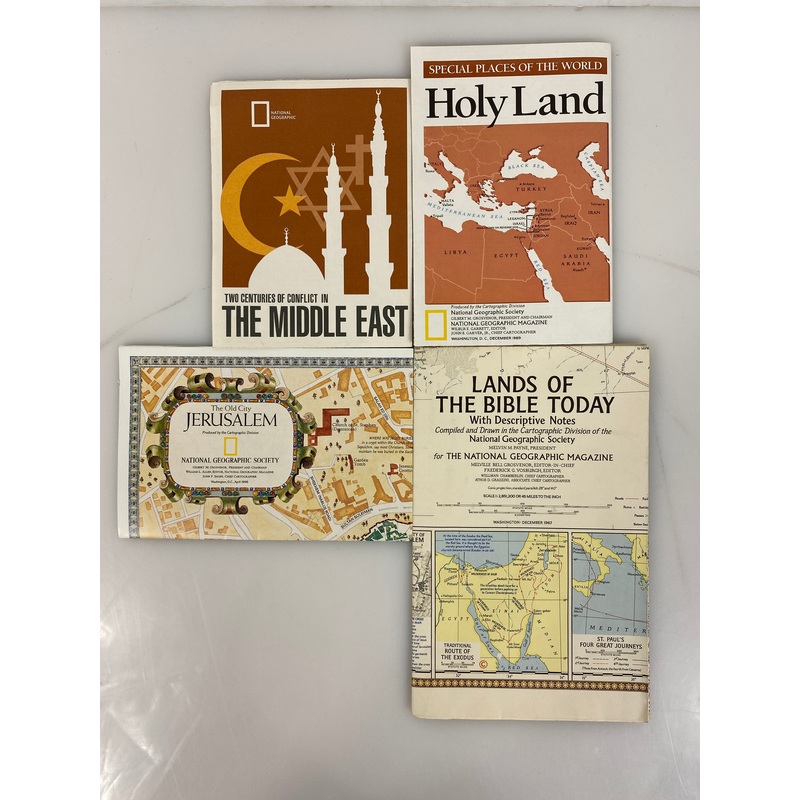 Lot of Nat Geo Maps: Holy Land/Jerusalem/Conflict in the Middle East/Bible Lands