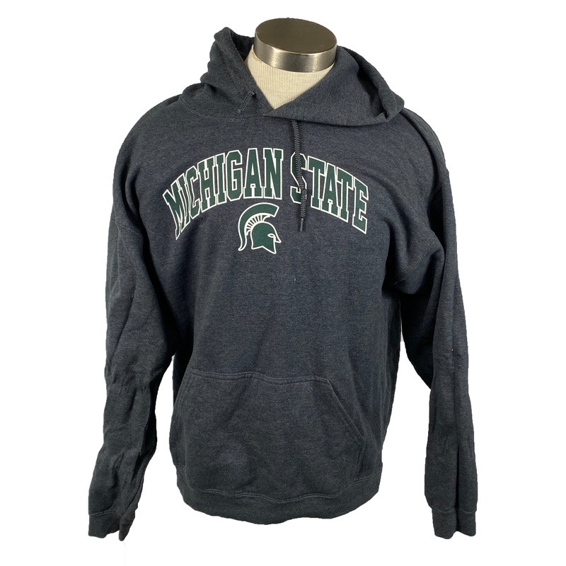 Michigan State University Dark Gray Hoodie Unisex Size Large