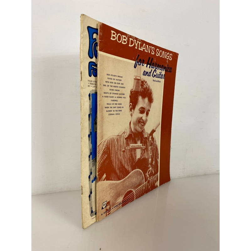 2 Vintage Harmonica & Guitar Books: Bob Dylan’s Songs/Folk Songs of Today SC
