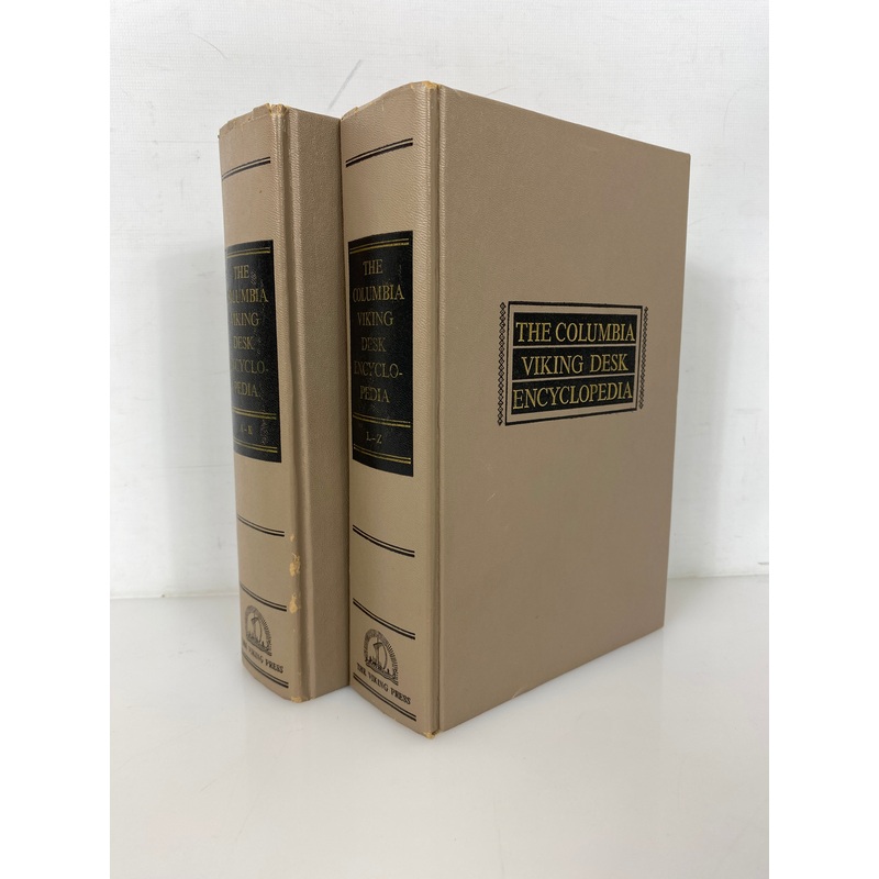 2 Volume Set The Columbia Viking Desk Encyclopedia 1953 Vintage HC