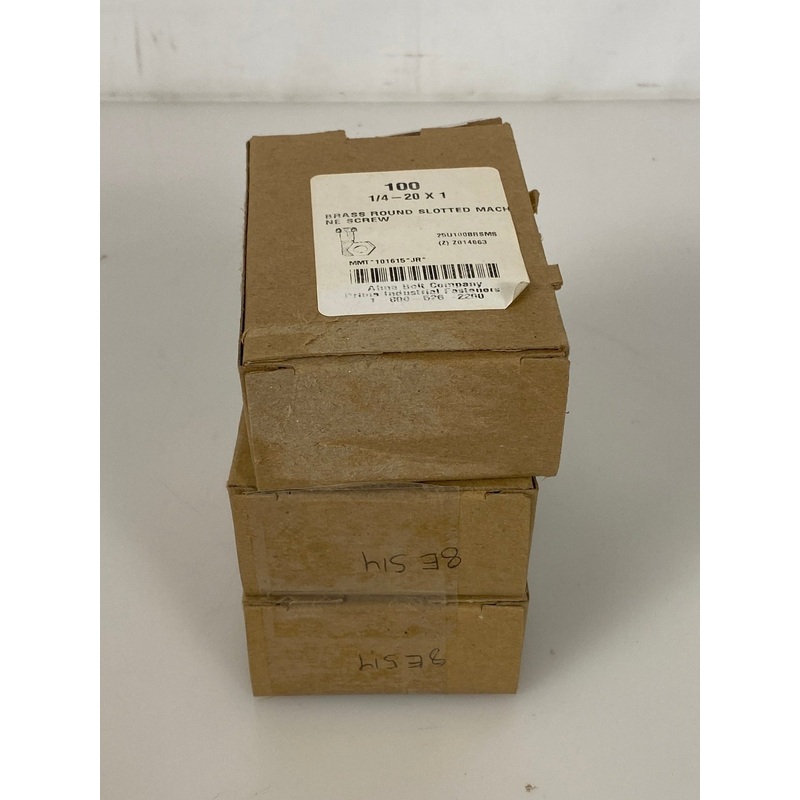 Alma Bolt Company 1/4 x 1 Slotted Brass Machine Screws Pack of 3