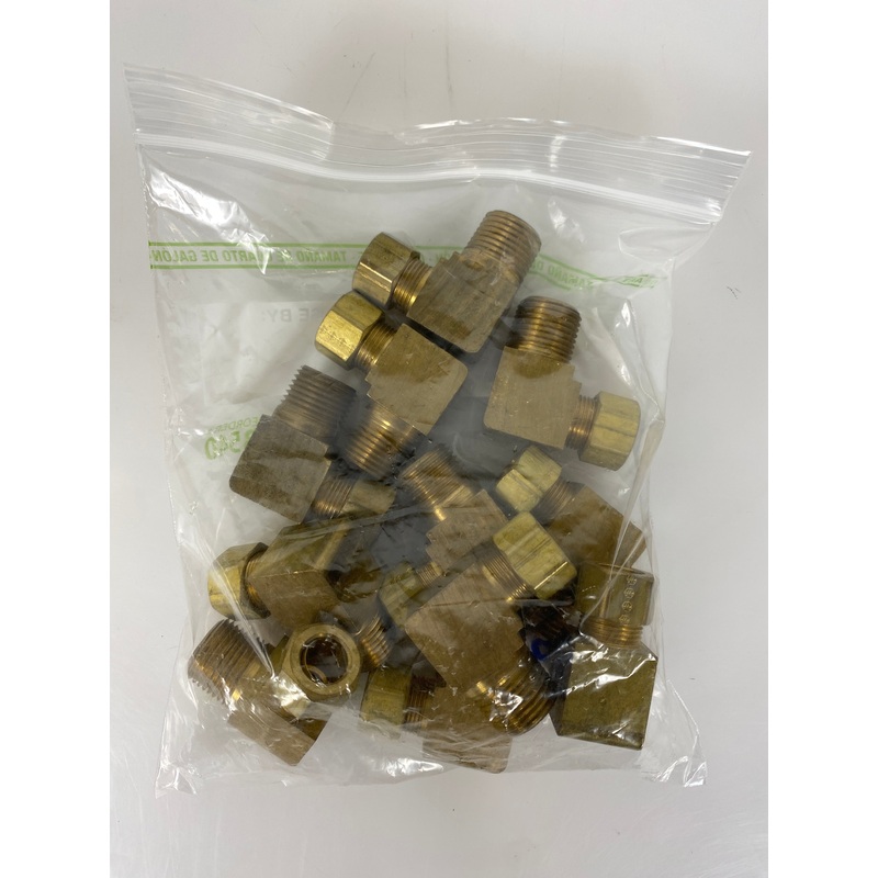 Brass 90 Degree Elbow R 1/2 comp x 1/2 MIP Pack of 11