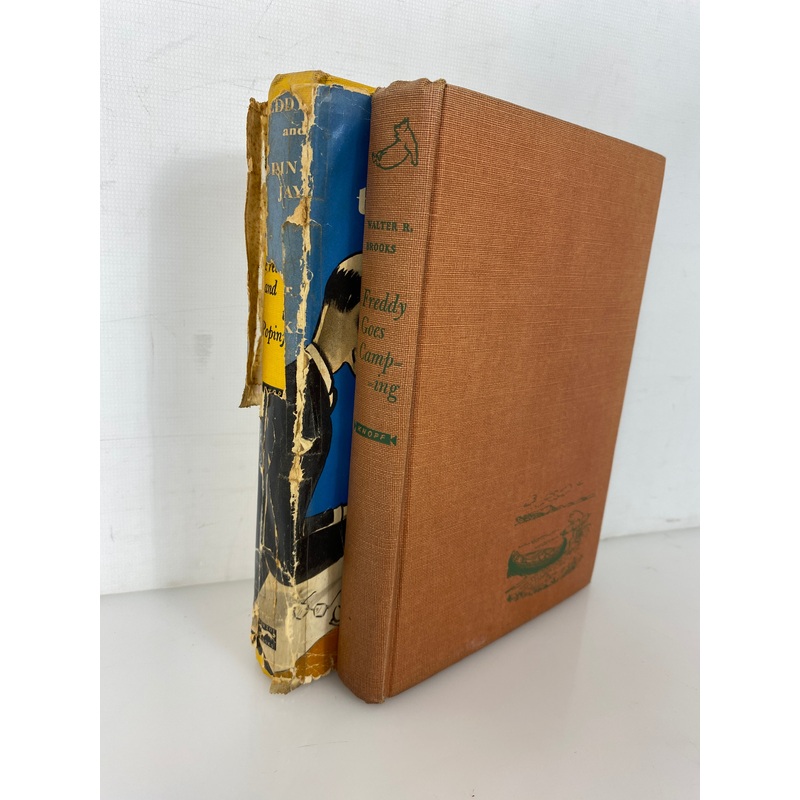 Lot of 2: Freddy Goes Camping (1st Ed)/Freddy and the Poppinjay by Brooks 1940s