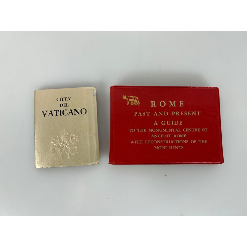 Lot of 2 Vntg Souvenirs; Rome Past & Present/Citta’ Del Vaticano Photobook c1980