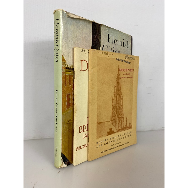 Lot of 3 Belgian Art: Flemish Cities/Drawings/Etchers & Copper Engravers 1951-69