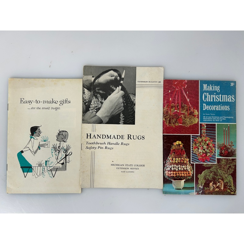 Lot of 3 Vnt Craft Booklets: Easy-to-make gifts/Handmade rugs/Making Christmas