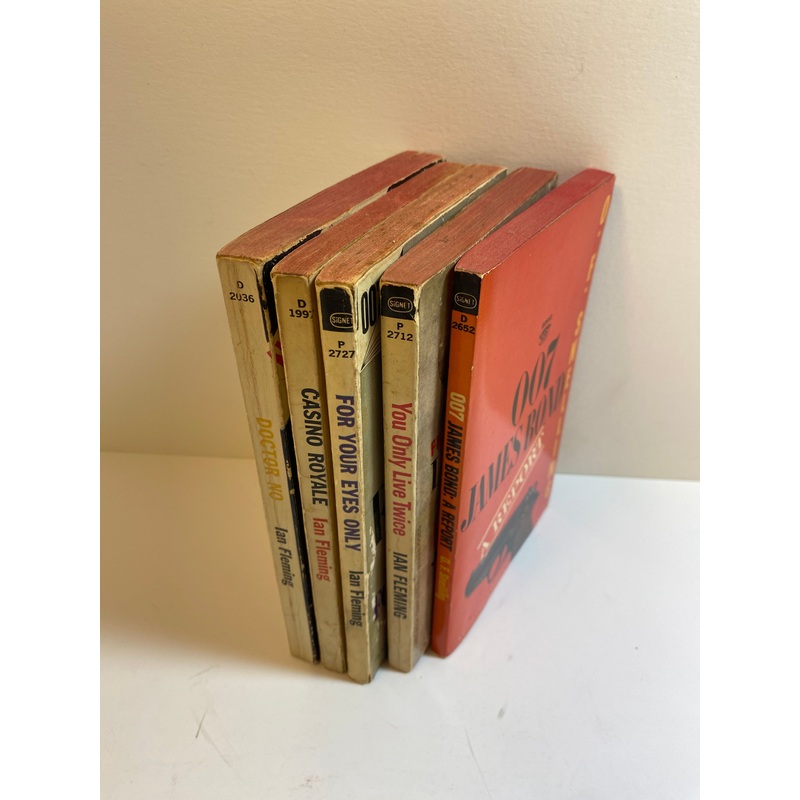 Lot of 5 Ian Fleming/Snelling 007 James Bond Paperback Books 1953-1965