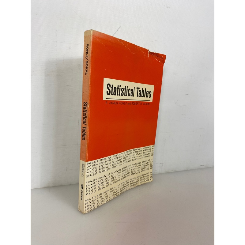 Statistical Tables by Rohlf/Sokal 1969 Vintage SC