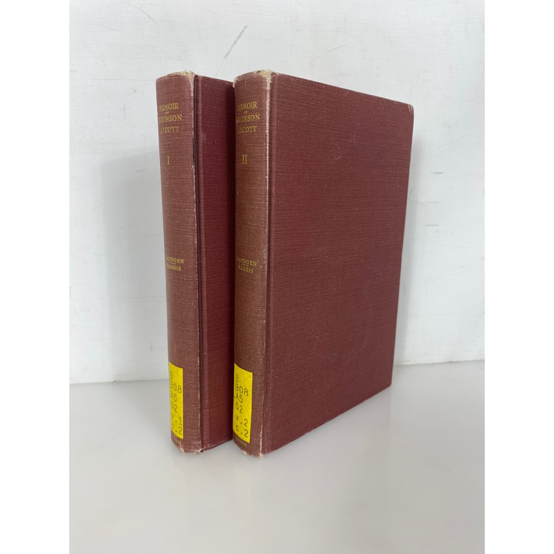 2 Volume Set A. Bronson Alcott His Life & Philosophy 1965 Vintage Ex-Library HC