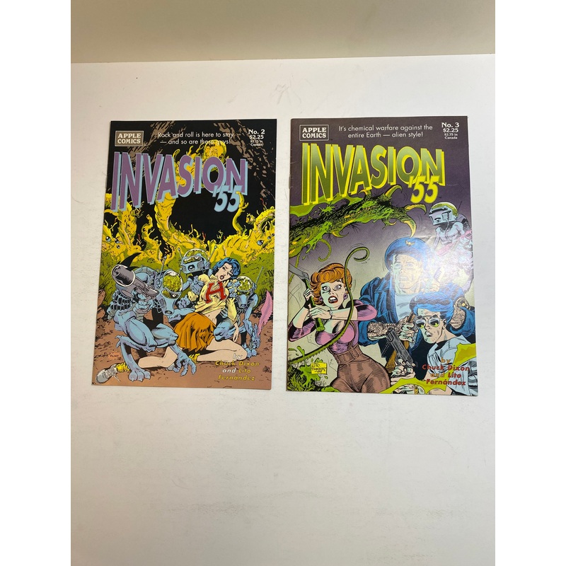 Lot of 2 Invasion 55 Apple Comics 1991