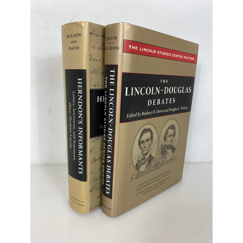 2 Vols: The Lincoln-Douglas Debates/Herndon’s Informants Signed/Inscribed HCDJ