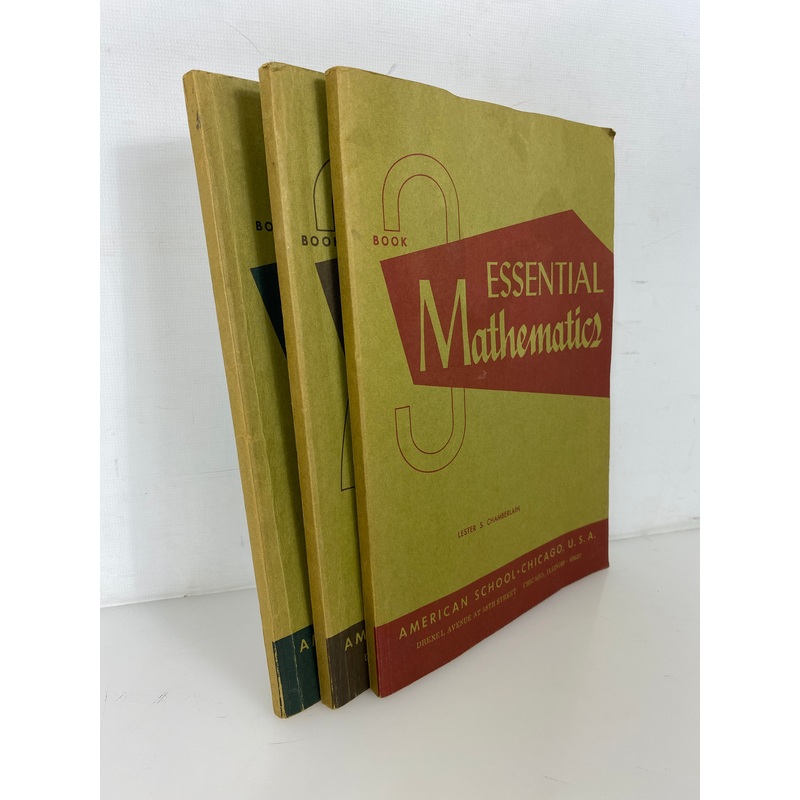 3 Essential Mathematics American School Workbooks by Chamberlain 1975 SC