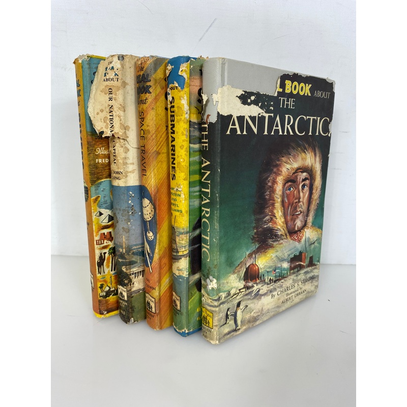 5 Vtg The Real Book About…Space/Submarines/Rivers/The Antarctic/Capital HCDJ