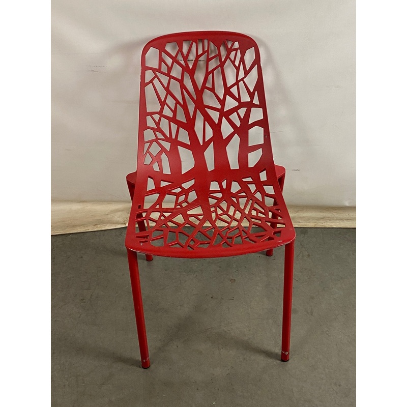 Fast Red Patterned Metal Chair