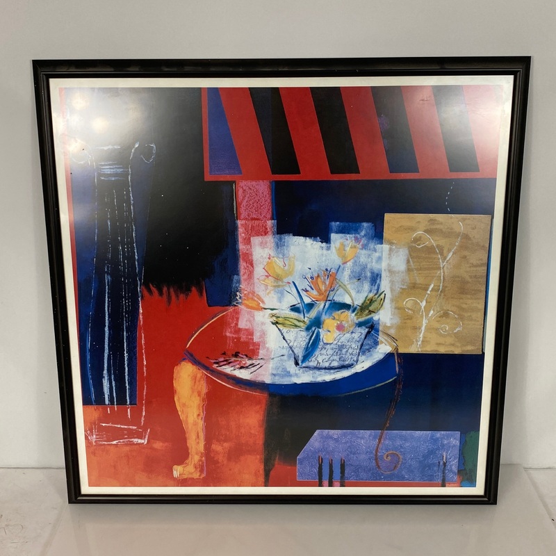 Flowers on Table Painting in Nielsen Black Frame