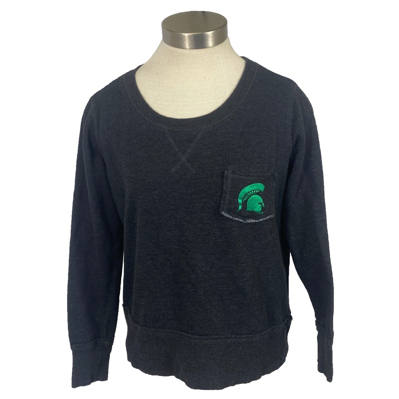 Michigan State University Black Cropped Crewneck Sweatshirt Women’s Size L