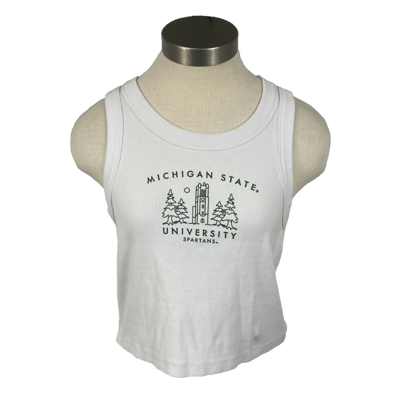 Michigan State University White Ribbed Tank-Top Women’s Size XL