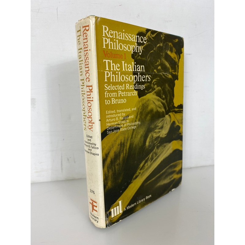 Renaissance Philosophy Vol 1 The Italian Philosophers Modern Library 1967 HCDJ