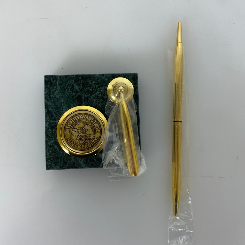 Soapstone Decor Michigan State University Paper Weight and Pen Holder