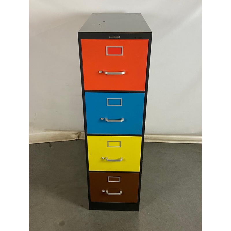 Vintage Steelcase #1705 Multi Color 4 Drawer File Cabinet