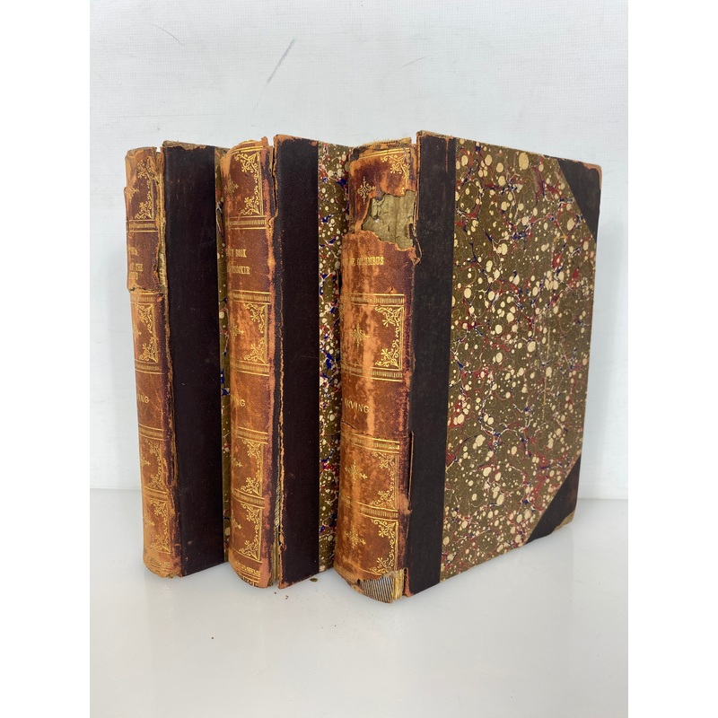 3 Volumes The Works of Washington Irving 1887 Columbus/Astoria/Knickerbocker HC