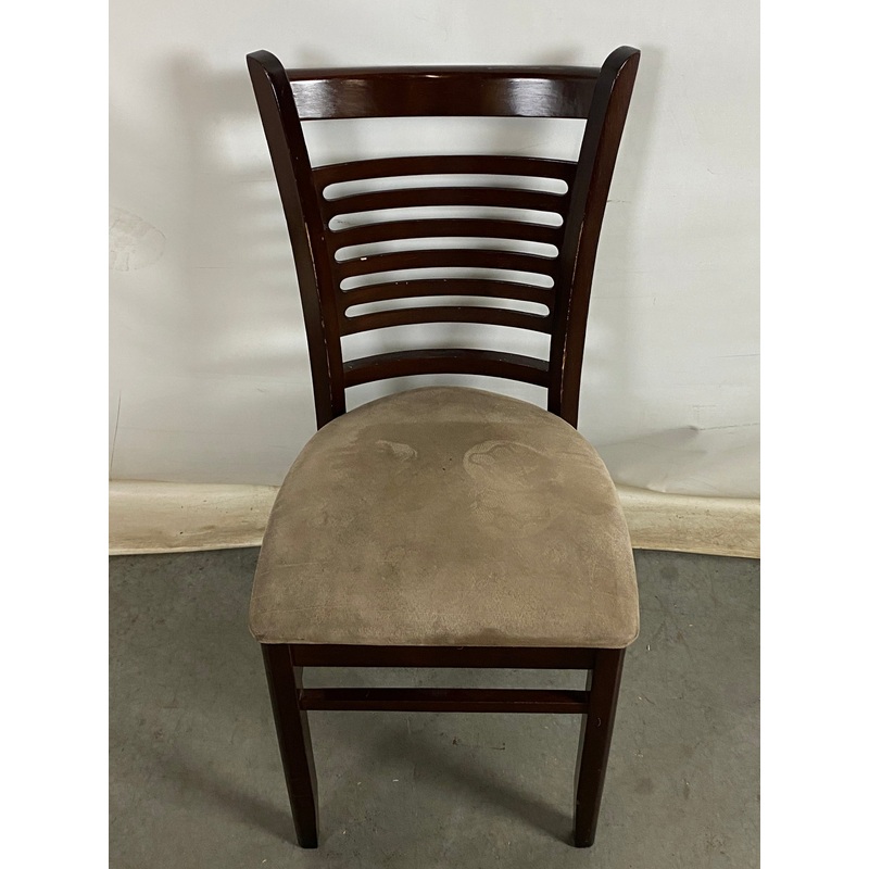 Dark Wood Frame Chair with Upholstered Padded Seat
