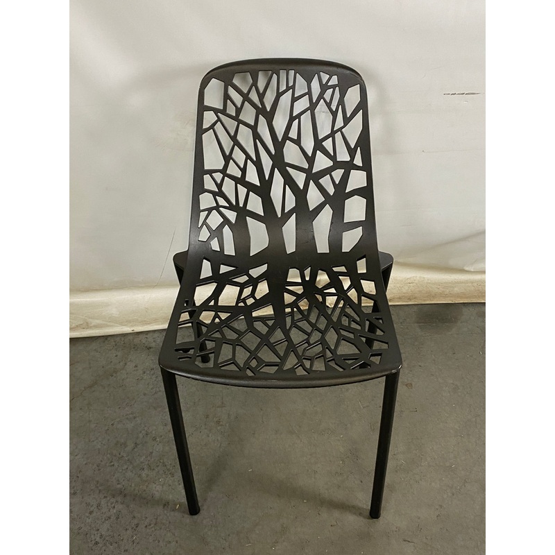 Fast Black Patterned Metal Chair
