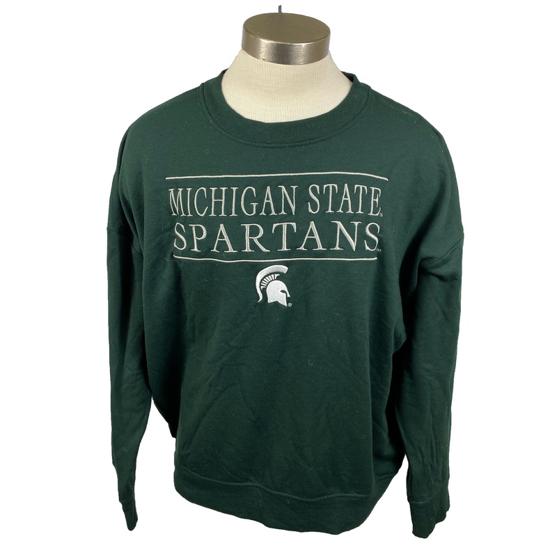 Green Michigan State Crewneck Sweatshirt Unisex Size L