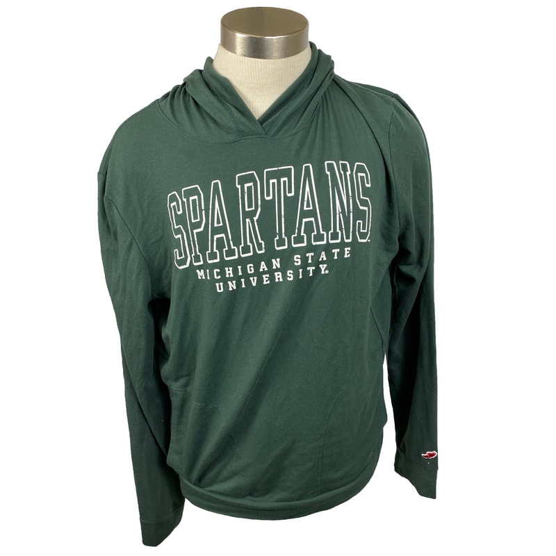 Green Michigan State Hooded Shirt Unisex Size L