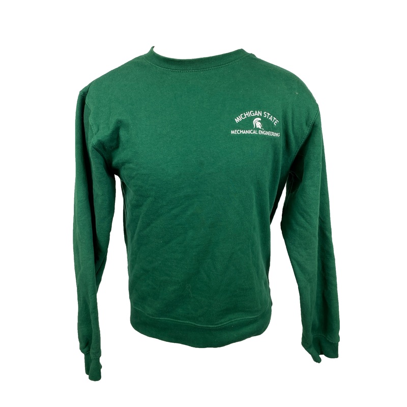 Green Michigan State Mechanical Engineering Crewneck Sweatshirt Unisex Size S