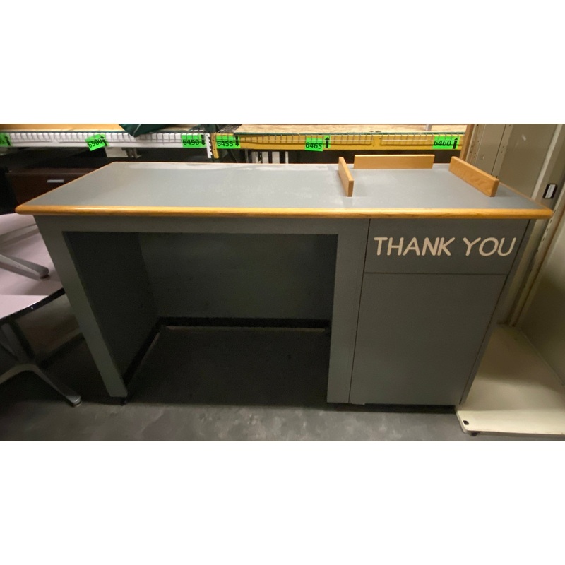 Grey Laminate and Wood Lined Waste Cabinet