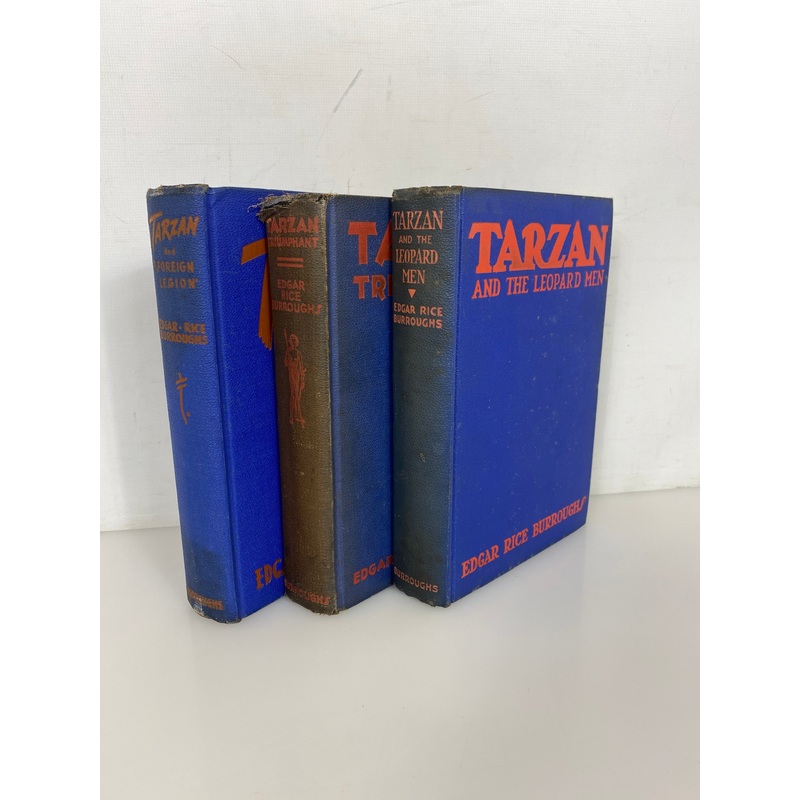 Lot of 3 Tarzan First Editions Edgar Rice Burroughs 1932-1947 Vintage HC
