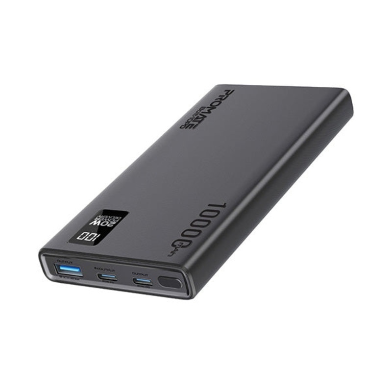 Promate, Bolt-10PD, Compact Smart Charging Power Bank with 20W PD Dual USB-C and 22.5W USB-A Ports