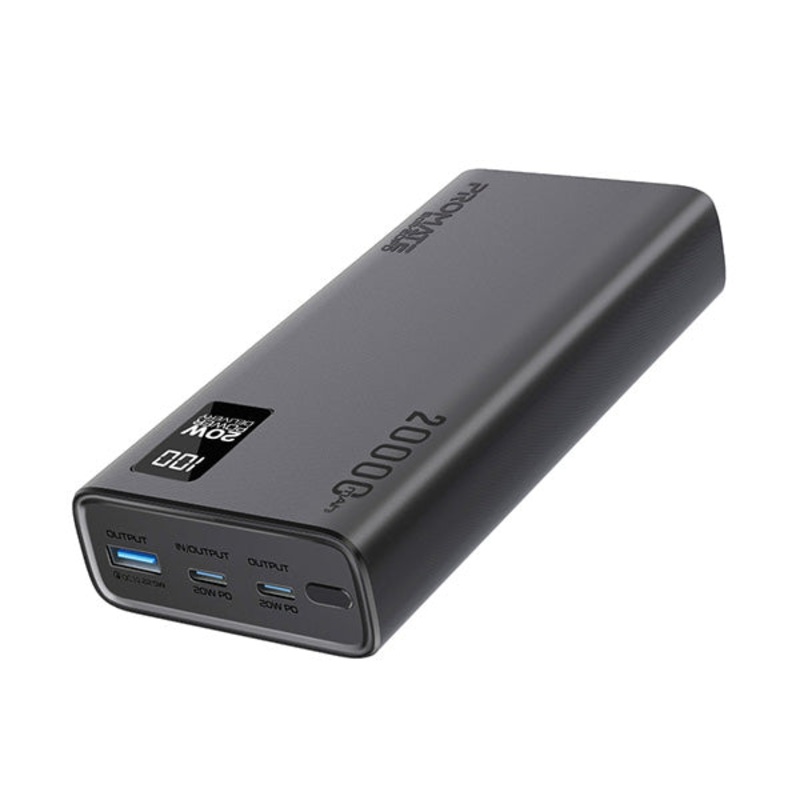 Promate, Bolt-20PD, Compact Smart Charging Power Bank with 20W PD Dual USB-C and 22.5W USB-A Ports