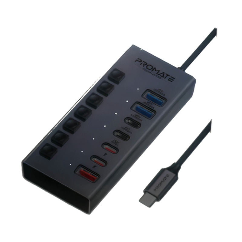 Promate, GIGAHUB-10G, 7-IN-1 36W Multi-Port USB-C Hub