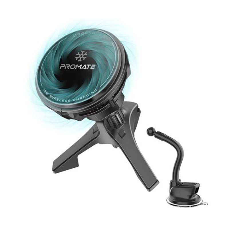 Promate, MagChill-GA, ActiveCool Cradleless 15W MagSafe Compatible Wireless Charger Mount