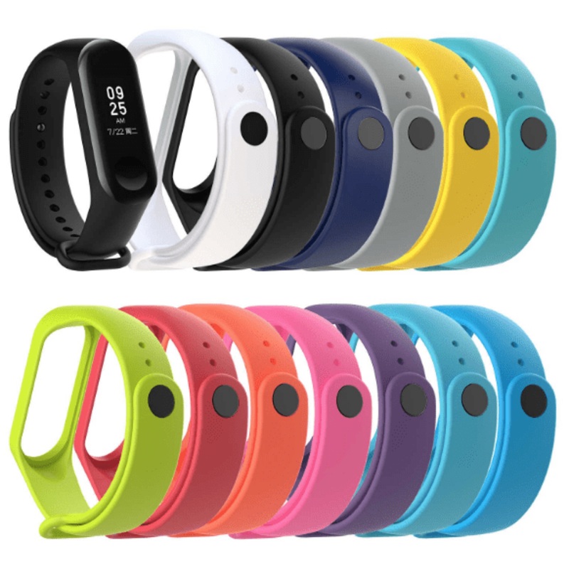 Bracelet For Xiaomi Mi Band 7, Band 6, Band 5, 4 and Band 3, Strap Replacement Waterproof Double Color Double-Breasted Silicone Sport Band