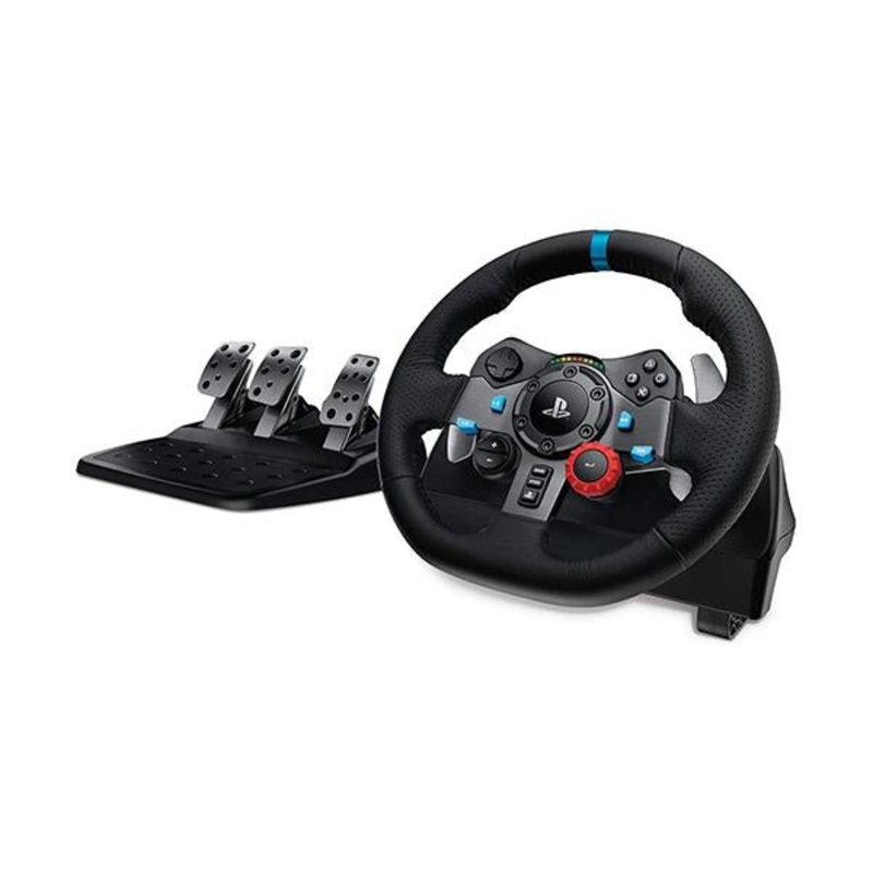 Logitech G29 Driving Force Racing Wheel and Floor Pedals, Real Force Feedback, Stainless Steel Paddle Shifters, Leather Steering Wheel Cover, Adjustable Floor Pedals, PS4/PS3/PC/Mac