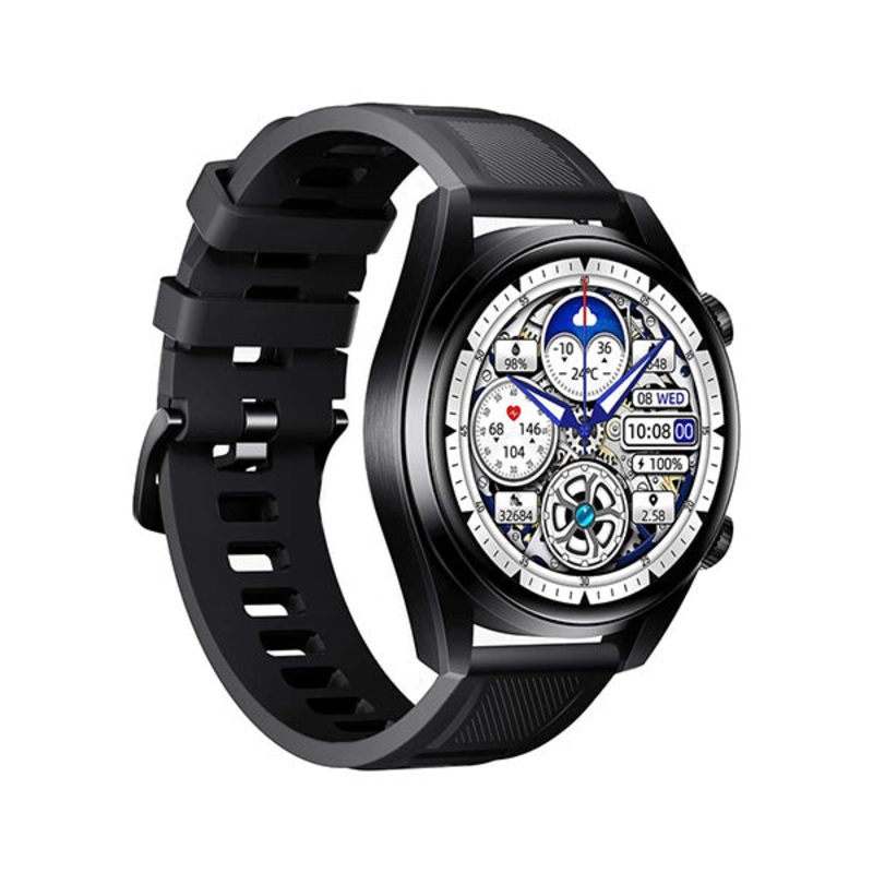 Porodo, Nebula Smart Watch Black Dial with Black Silicone Band