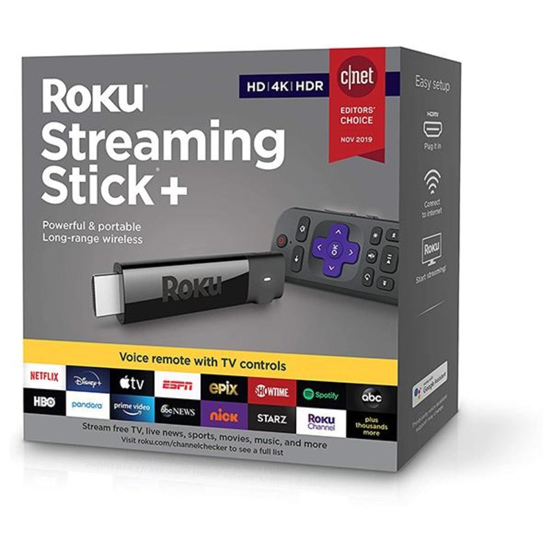 Roku Streaming Stick+ | HD/4K/HDR Streaming Device with Long-range Wireless and Voice Remote with TV Controls