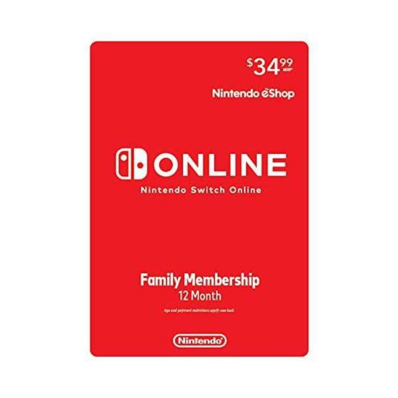 USA Nintendo Switch Online 12-Month Family Membership Card