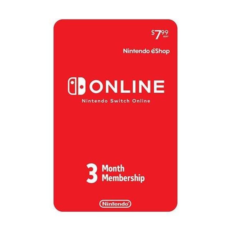 USA Nintendo Switch Online 3-Month Individual Membership Card
